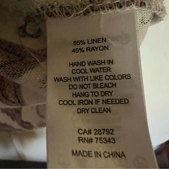 Joie Linen Blend Floral Print Button Blouse Top Size Large - Picture 9 of 10